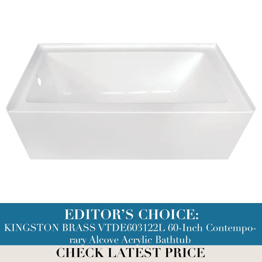 KINGSTON BRASS VTDE603122L 60-Inch Contemporary Alcove Acrylic Bathtub
